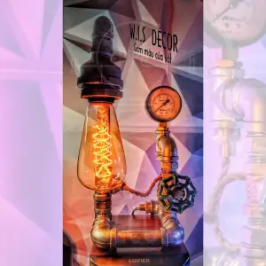 Đèn decor ống nước retro ,vintage Đèn decor ống nước retro ,vintage