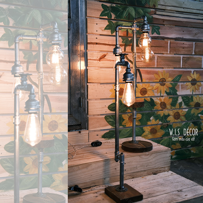 Đèn decor ống nước vintage - The Tree Lamp 3 đèn decor ống nước