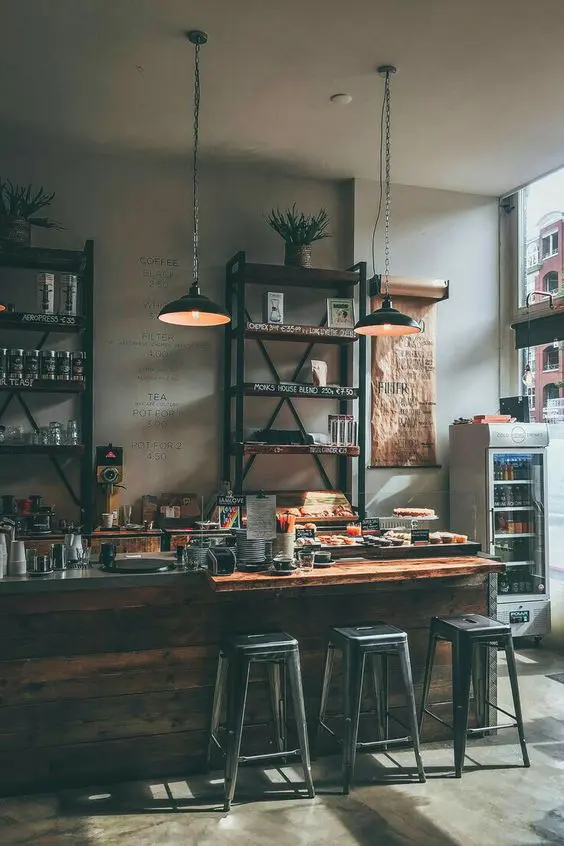 Phong cách Industrial là gì? Nét độc đáo của phong cách thiết kế công nghiệp 2023 19 kệ gỗ gắn tường