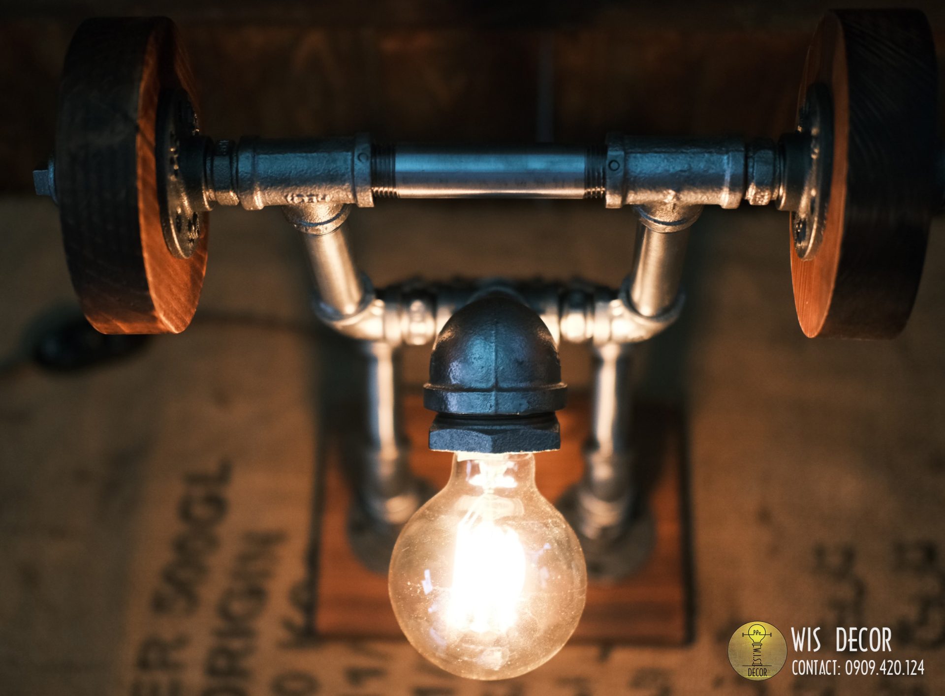 Đèn decor ống nước vintage - Đèn Đẩy Tạ Gymmer 4 Đèn decor ống nước vintage