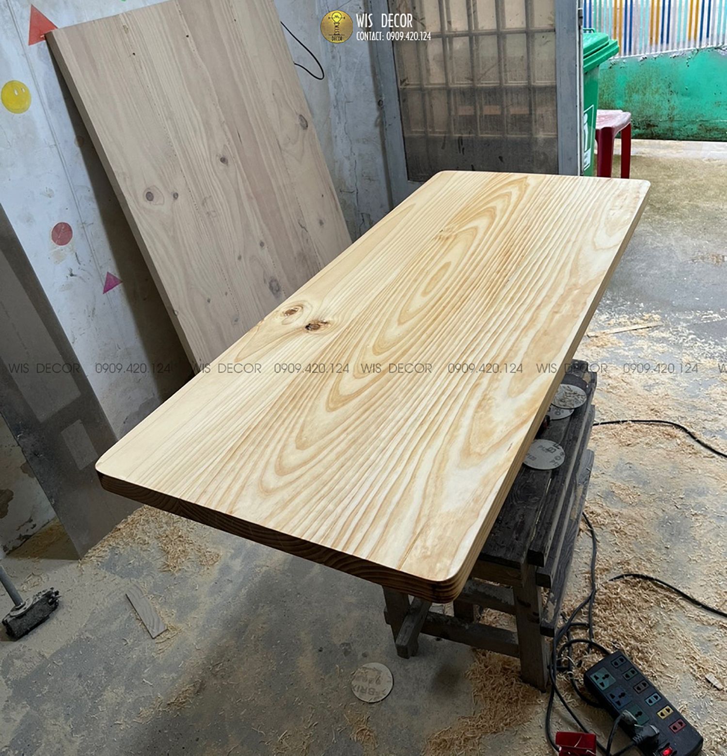 Mặt bàn gỗ thông tự nhiên 4cm kích thước theo yêu cầu 5 Mặt bàn gỗ thông tự nhiên