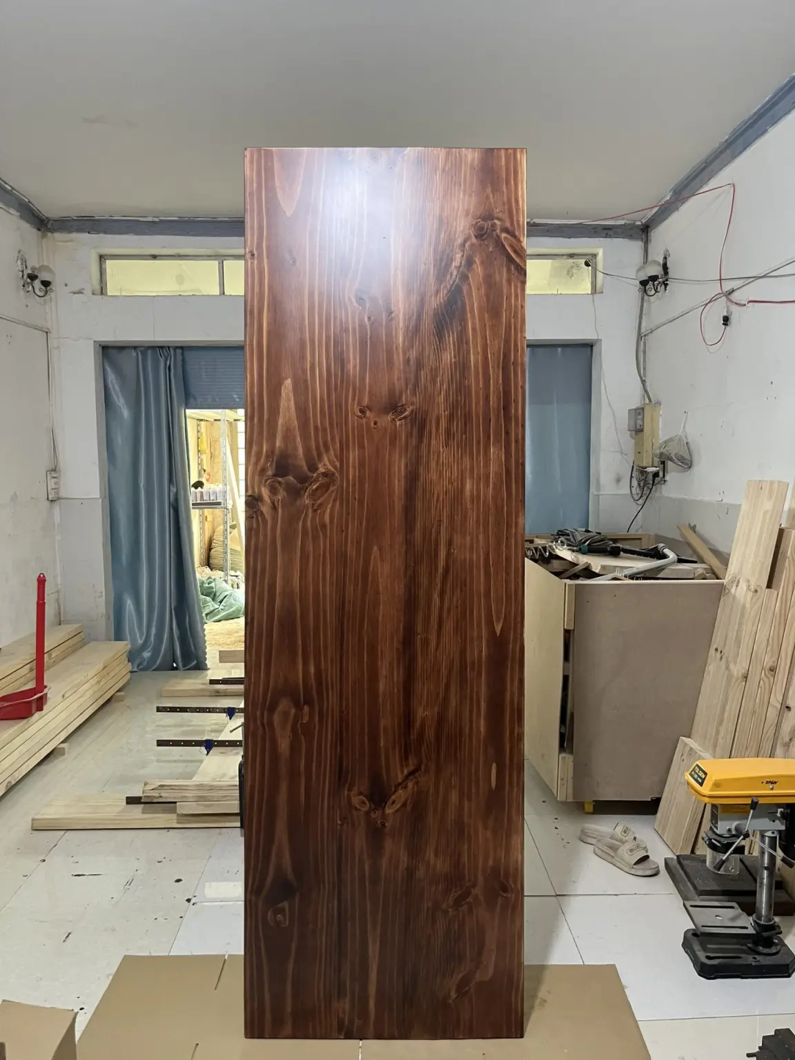Bàn văn phòng gỗ thông tự nhiên kết hợp tủ mdf chất lượng - phong cách vintage 6 bàn văn phòng gỗ thông